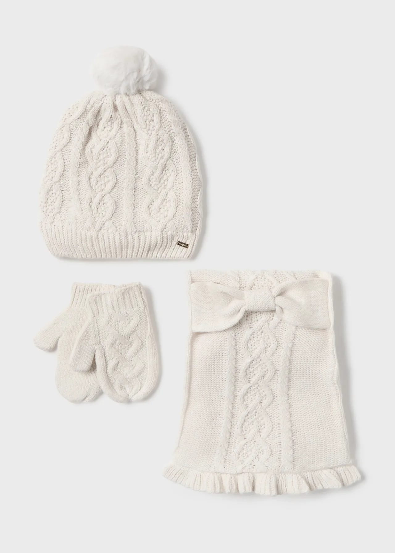 Mayoral Baby 3 Piece Hat and Scarf Set