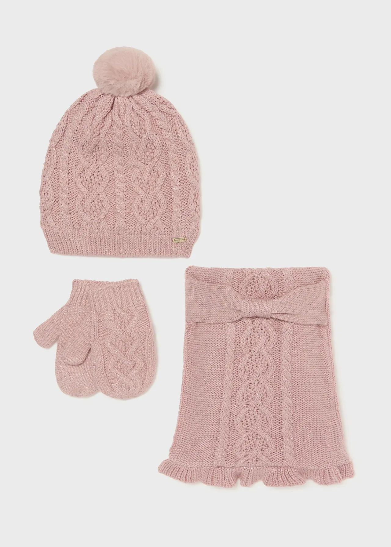 Mayoral Baby 3 Piece Hat and Scarf Set
