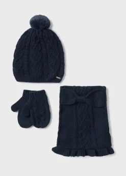 Mayoral Baby 3 Piece Hat and Scarf Set