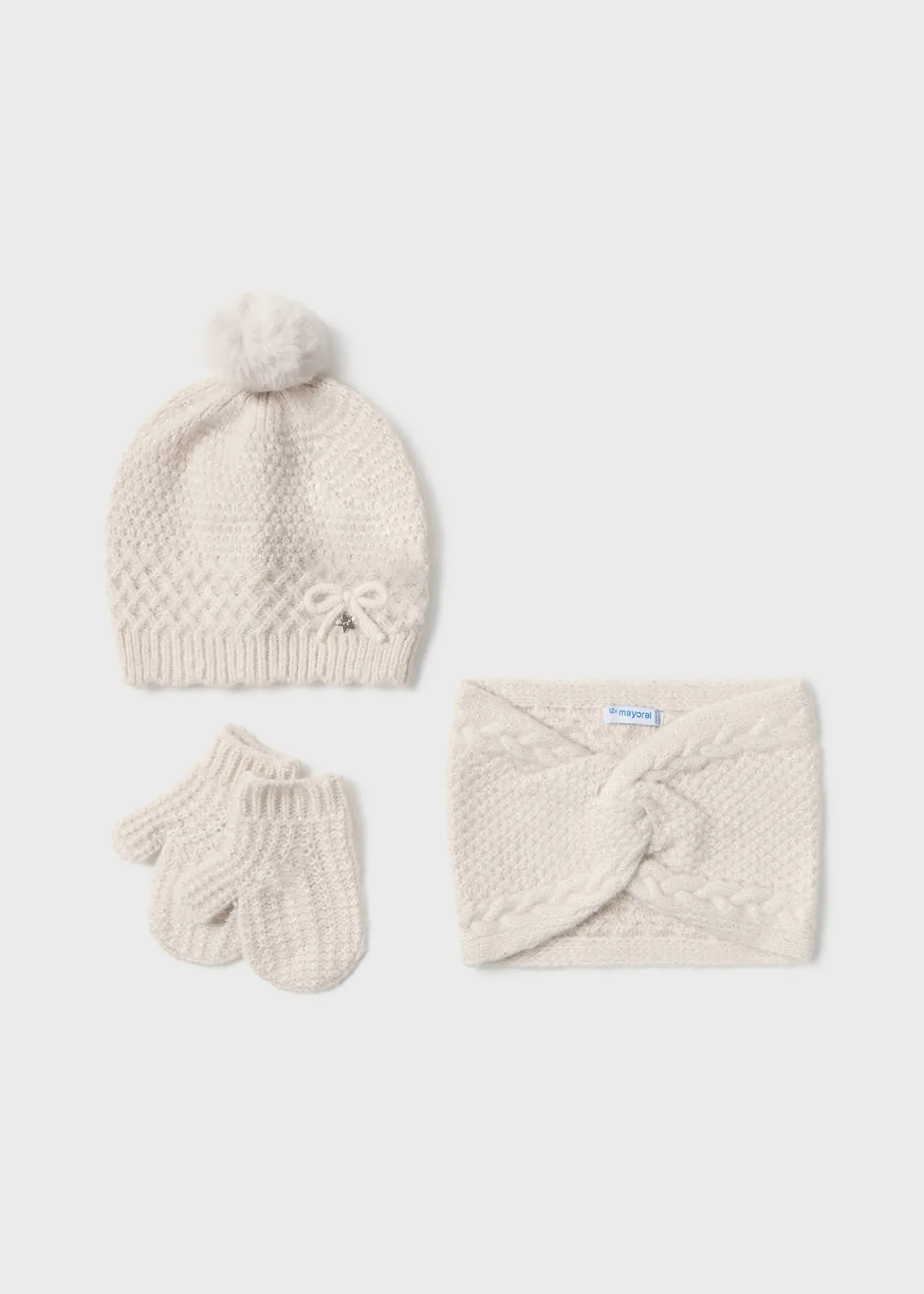 Mayoral Baby 3 Piece Hat and Scarf Set