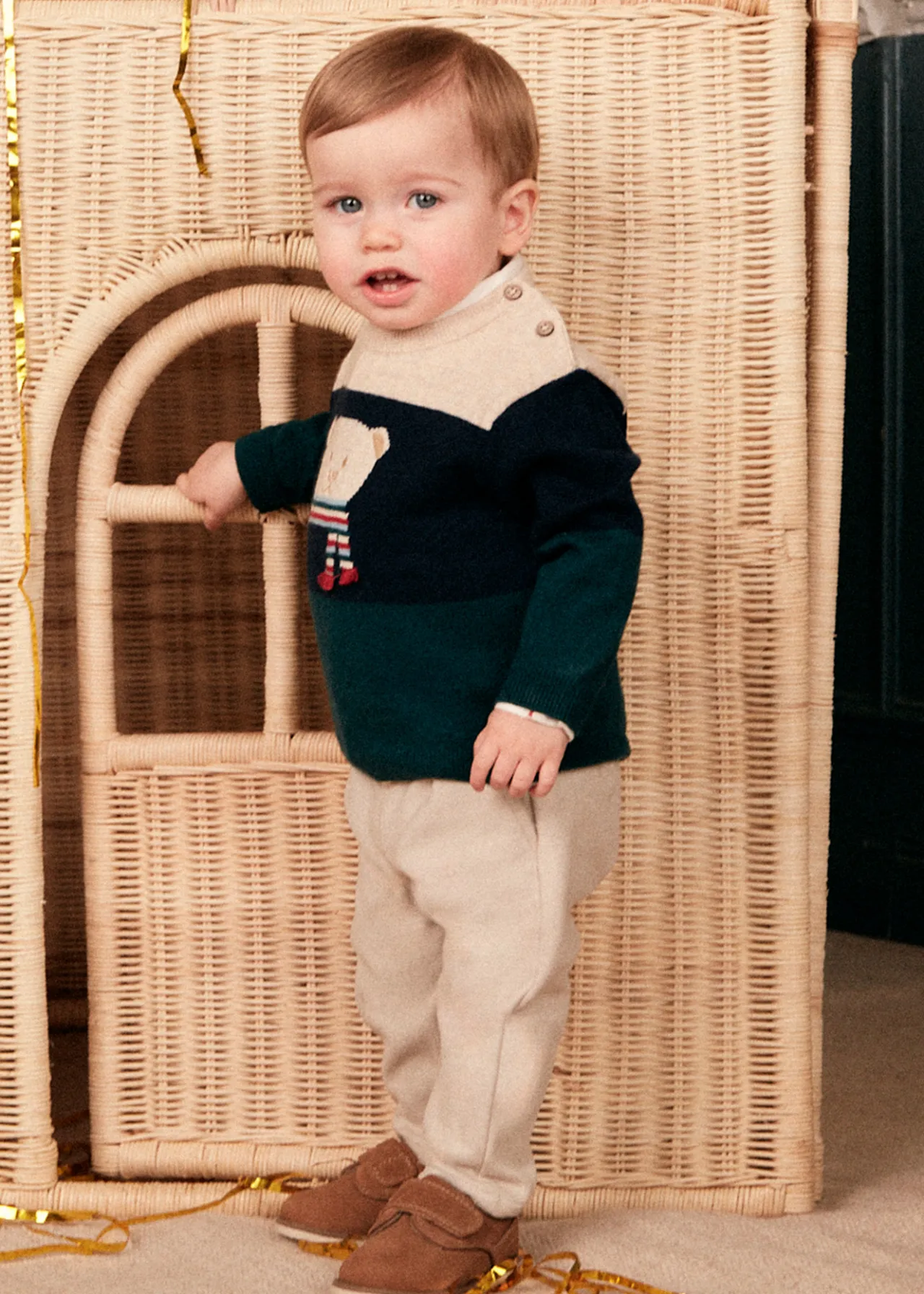 BOY Mayoral Baby Animal Sweater and Pants Set