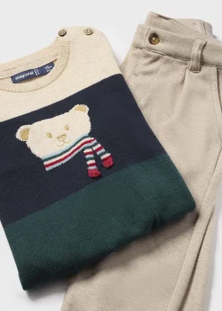 BOY Mayoral Baby Animal Sweater and Pants Set