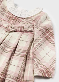 Mayoral Baby Checked Ruffle Neck Dress