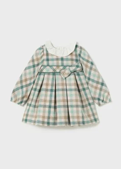 Mayoral Baby Checked Ruffle Neck Dress