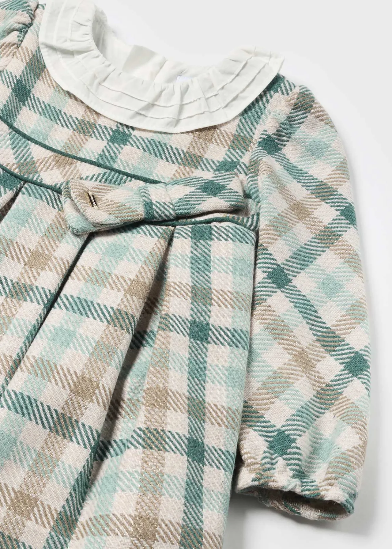 Mayoral Baby Checked Ruffle Neck Dress