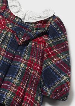 Mayoral Baby Checked Ruffle Neck Dress