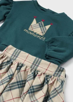 Mayoral Baby Checked Skirt and Sweater Set