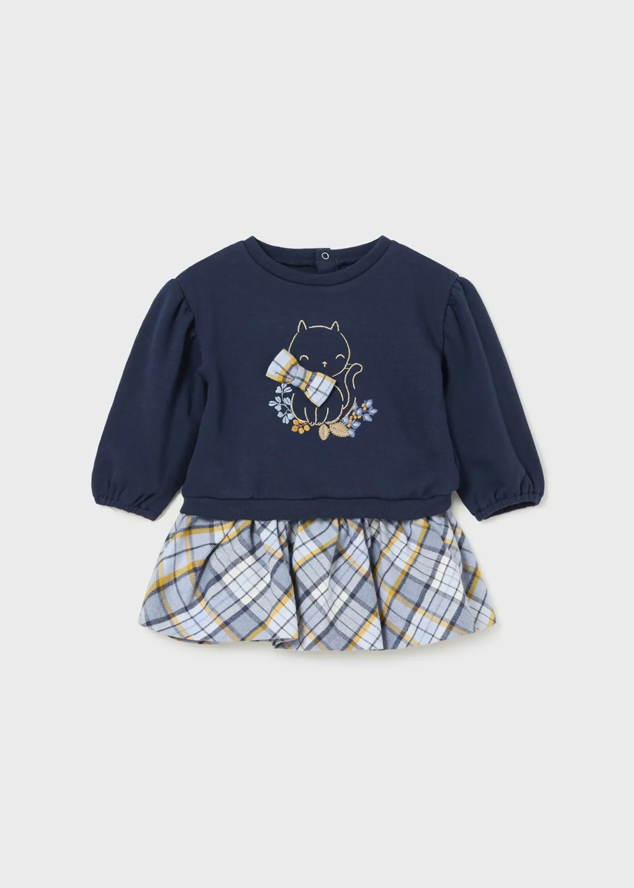 Mayoral Baby Checked Skirt and Sweater Set