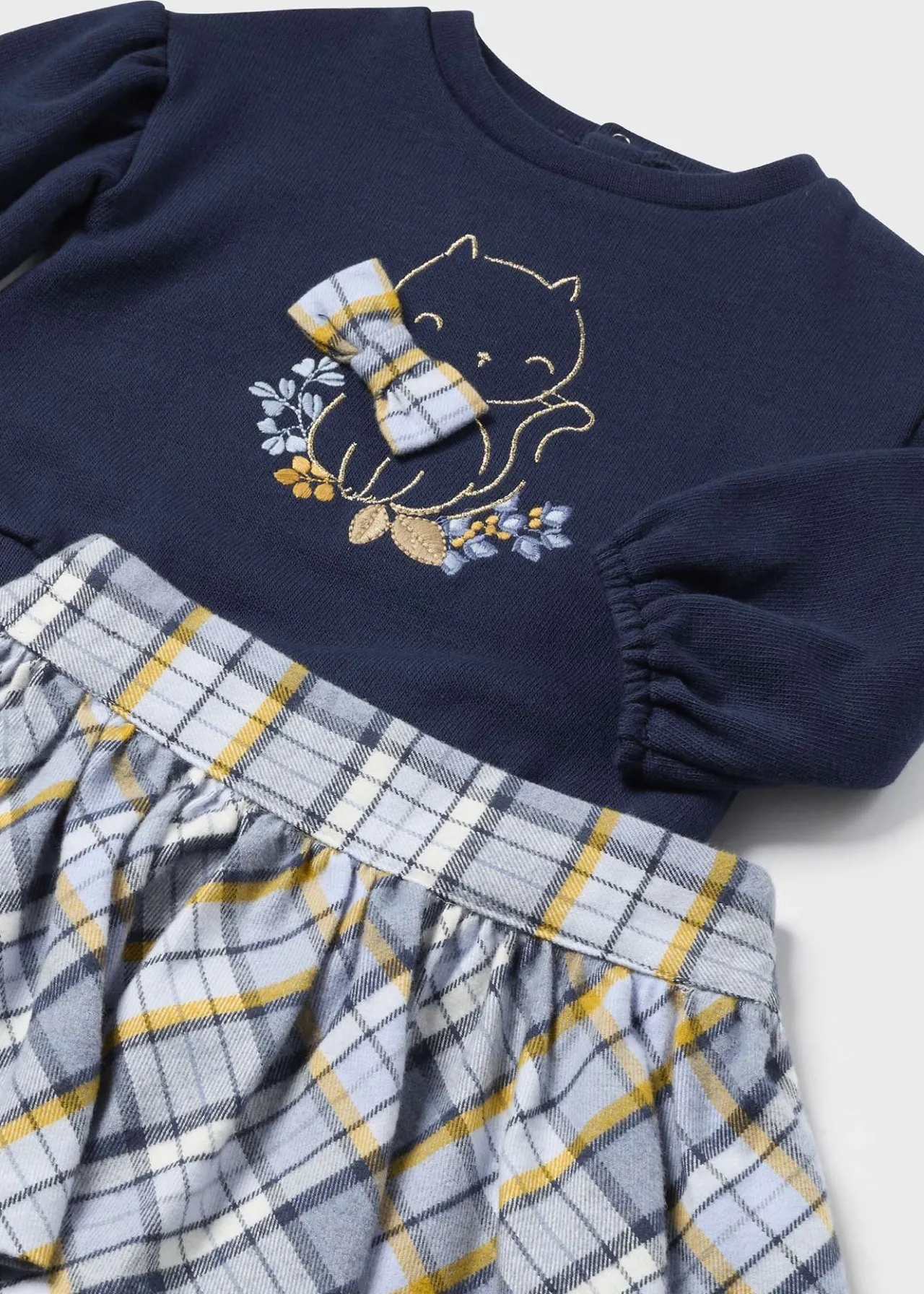 Mayoral Baby Checked Skirt and Sweater Set