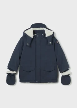 BOY Mayoral Baby Coat with Mittens