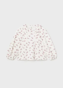 Mayoral Baby Floral Ruffle Collar Blouse