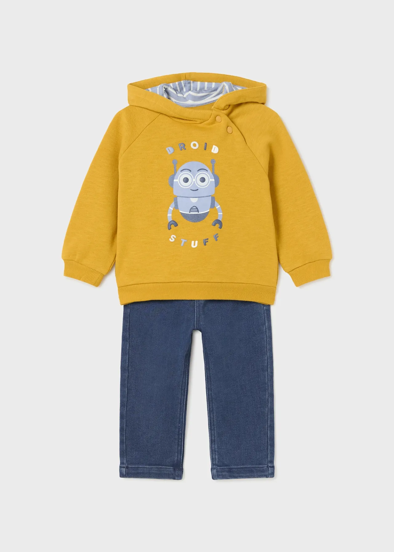 BOY Mayoral Baby Jeans with Hoodie Set
