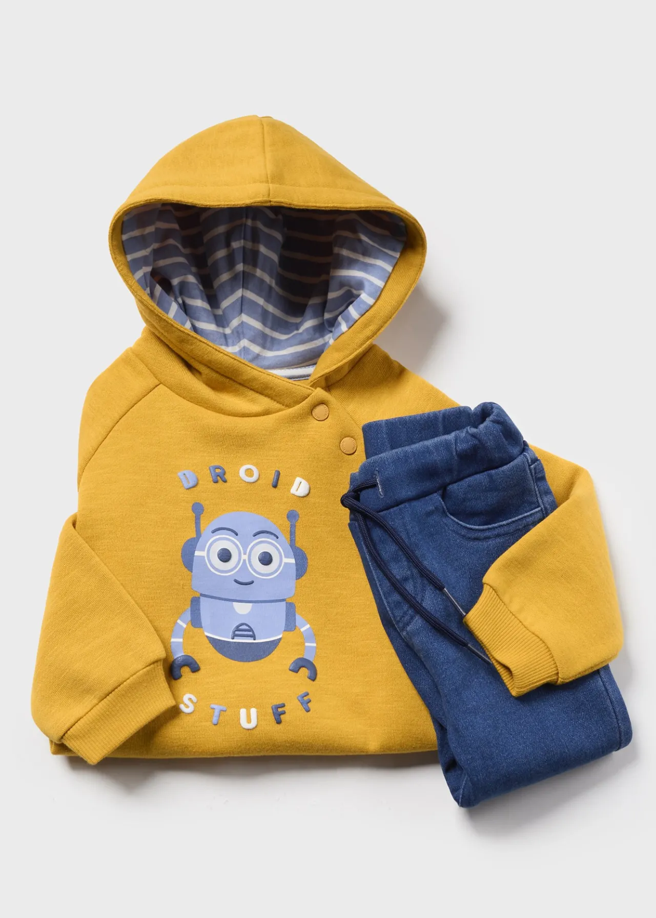 BOY Mayoral Baby Jeans with Hoodie Set
