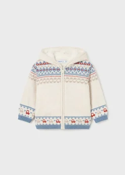 BOY Mayoral Baby Lined Knit Zip Cardigan
