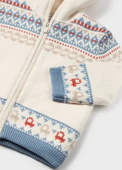 BOY Mayoral Baby Lined Knit Zip Cardigan