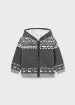 BOY Mayoral Baby Lined Knit Zip Cardigan