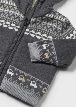 BOY Mayoral Baby Lined Knit Zip Cardigan