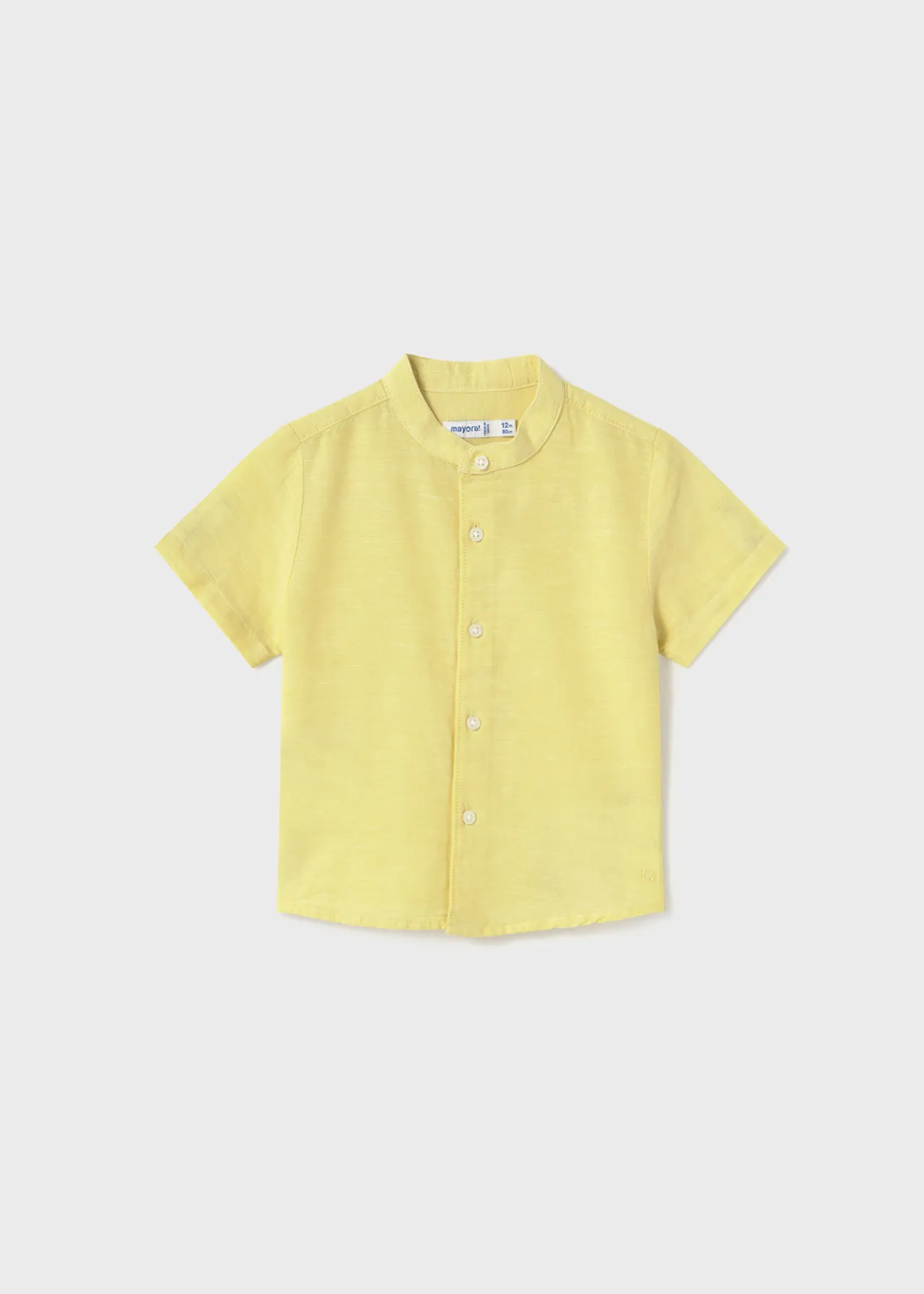 BOY Mayoral Baby Linen Shirt Mandarin Collar