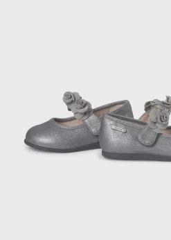 Mayoral Baby Metallic Flower Mary Janes