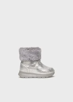 Mayoral Baby Metallic Fur Ankle Boots