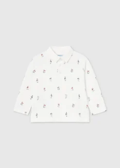 BOY Mayoral Baby Print Polo Shirt