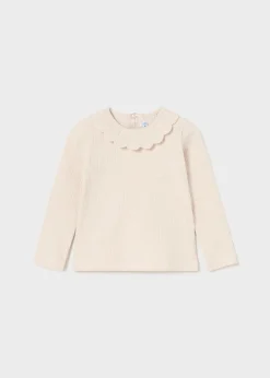Mayoral Baby Ribbed Ruffle Neck T-Shirt
