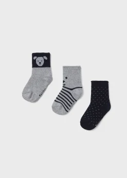 BOY Mayoral Baby Set of 3 Puppy Socks