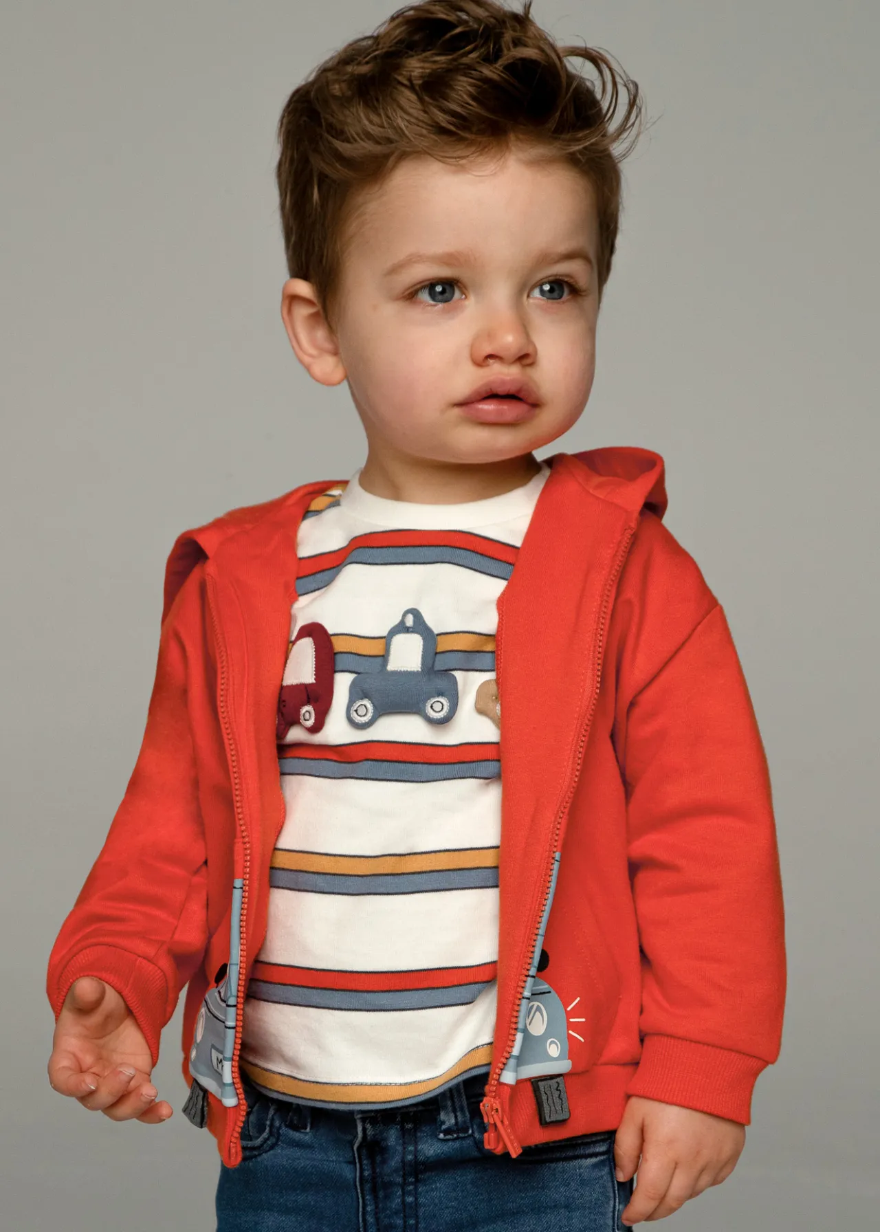 BOY Mayoral Baby Striped Car T-Shirt