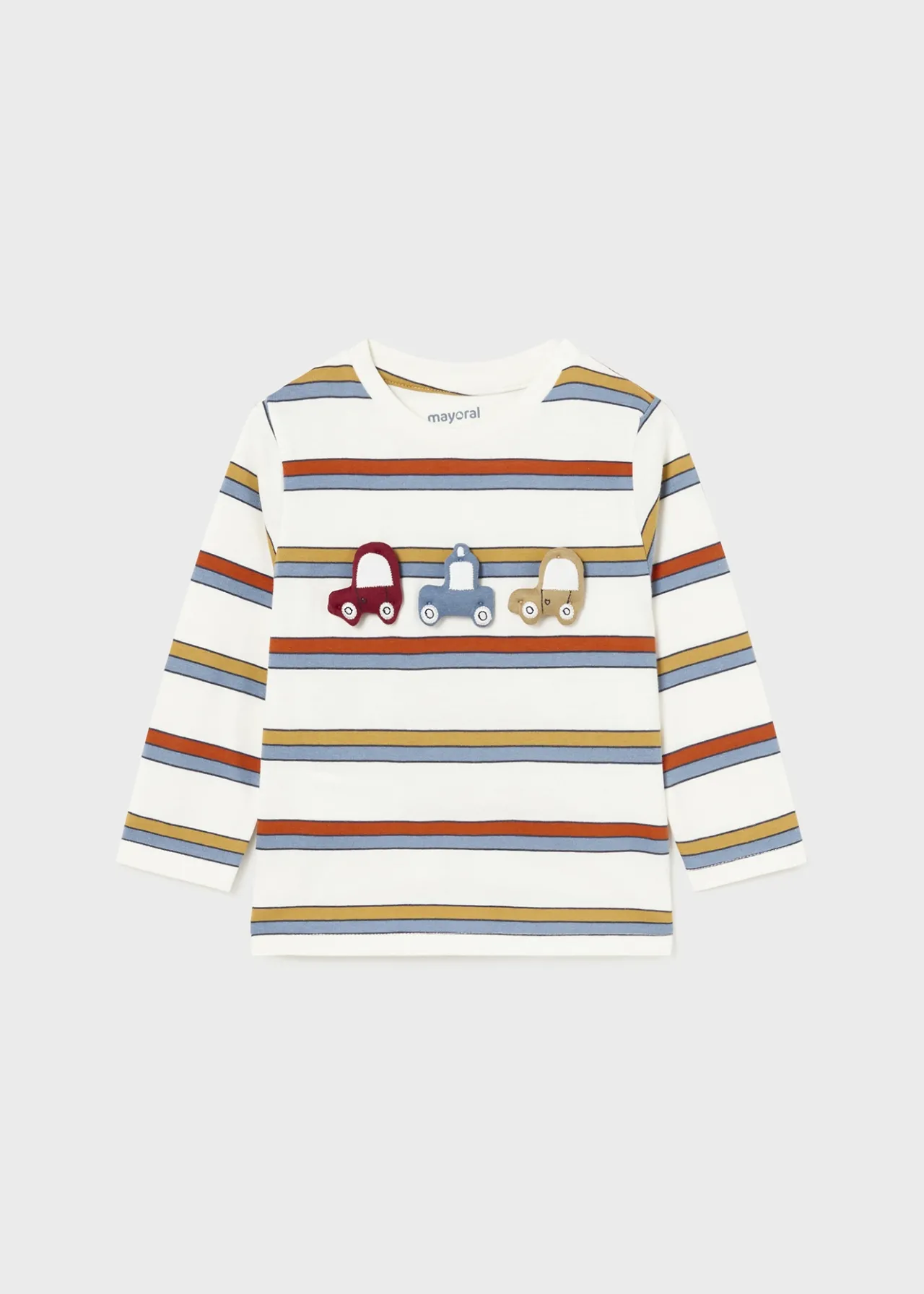 BOY Mayoral Baby Striped Car T-Shirt