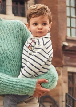 BOY Mayoral Baby Striped Sweater with Collar