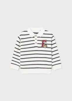 BOY Mayoral Baby Striped Sweater with Collar