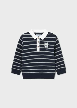 BOY Mayoral Baby Striped Sweater with Collar