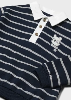 BOY Mayoral Baby Striped Sweater with Collar