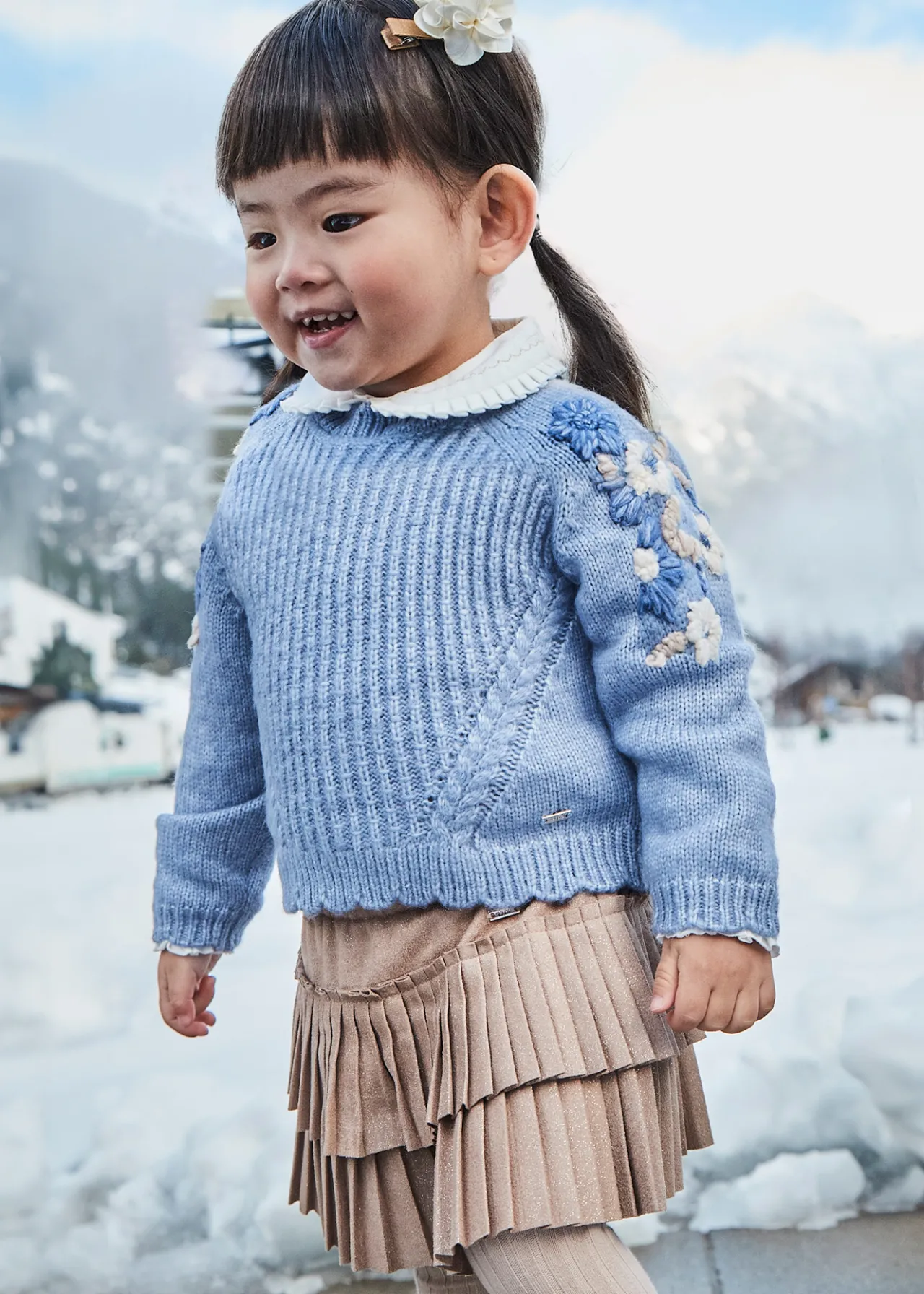 Mayoral Baby Suede Pleated Skirt
