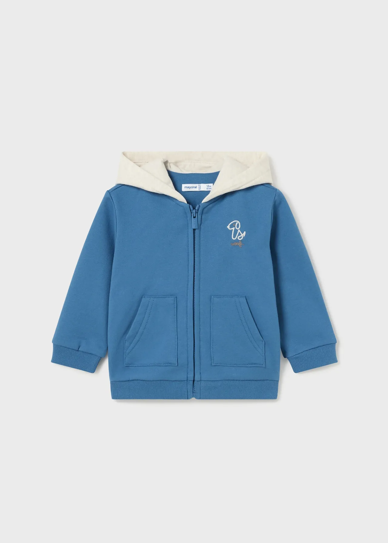 BOY Mayoral Baby Zip Animal Hoodie