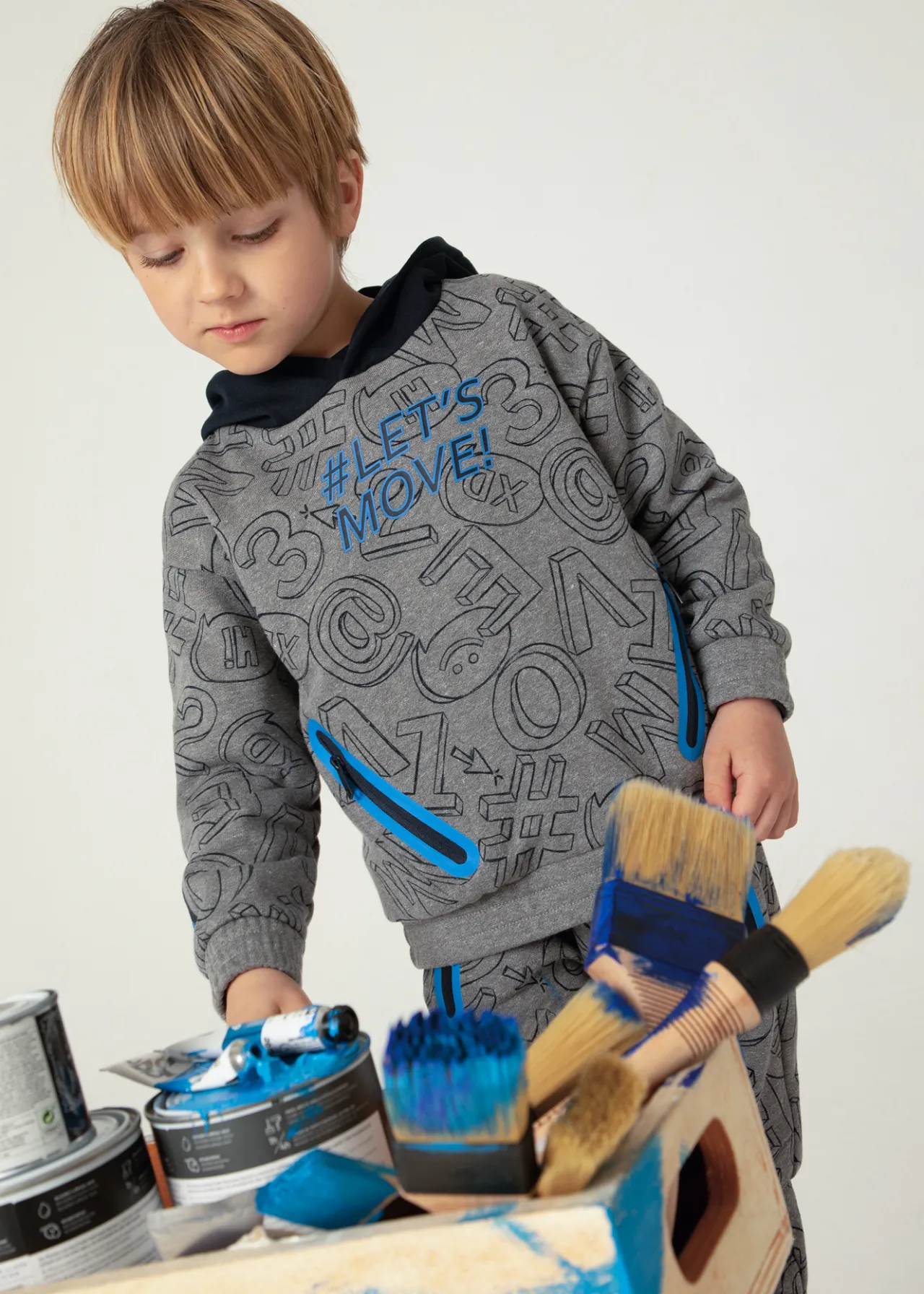BOY Mayoral Boy Contrast Print Hoodie