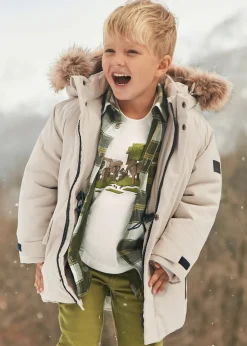 BOY Mayoral Boy Faux Fur Hood Parka