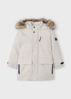 BOY Mayoral Boy Faux Fur Hood Parka
