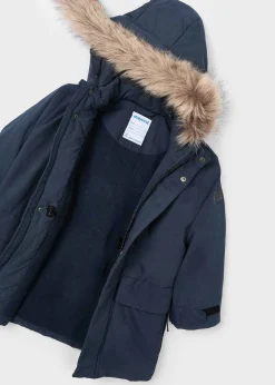 BOY Mayoral Boy Faux Fur Hood Parka