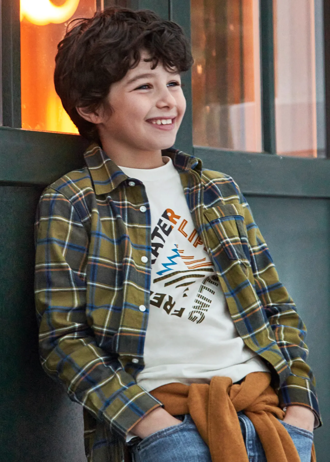 BOY Mayoral Boy Flannel Plaid Shirt