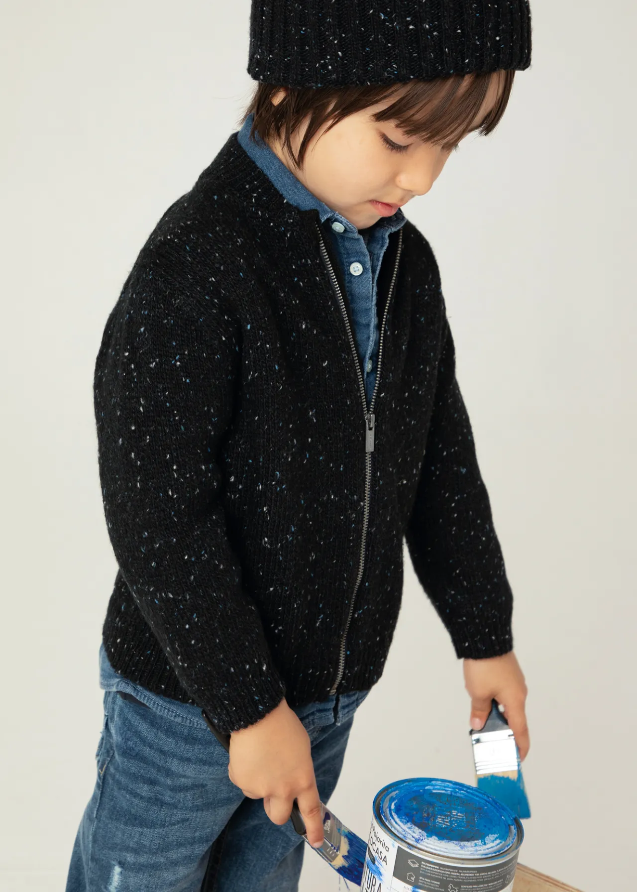 BOY Mayoral Boy Fleck Zip Cardigan