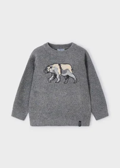 BOY Mayoral Boy Intarsia Bear Sweater