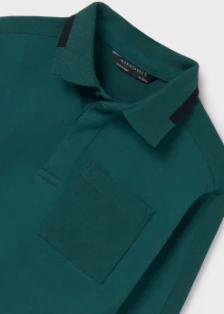BOY Mayoral Boy Pique Contrast Polo Shirt