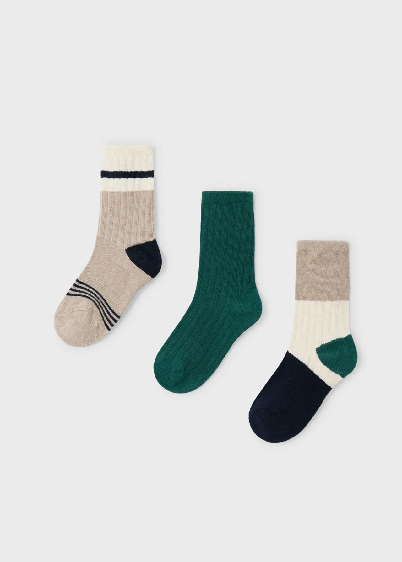 BOY Mayoral Boy Set of 3 Color Block Socks