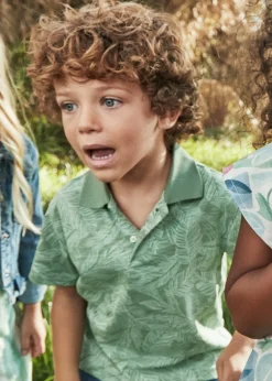 BOY Mayoral Boy Summer Print Polo Shirt