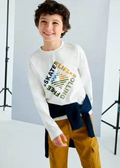 BOY Mayoral Boy Text Print T-Shirt