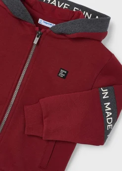 BOY Mayoral Boy Text Stripe Zip Hoodie