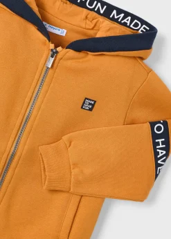 BOY Mayoral Boy Text Stripe Zip Hoodie