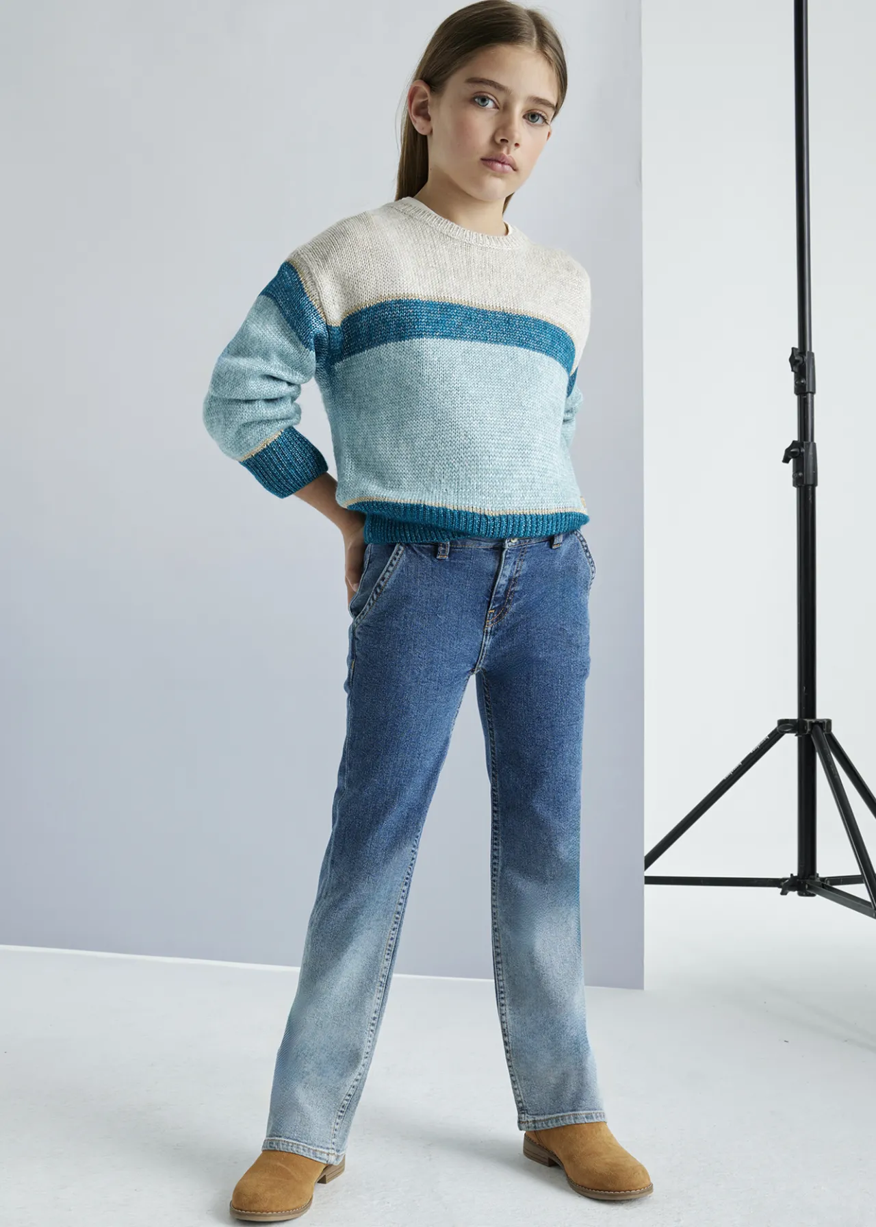 Mayoral Color gradient jeans girls
