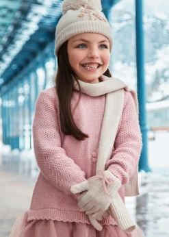 Mayoral Girl 3 Piece Floral Hat and Scarf Set
